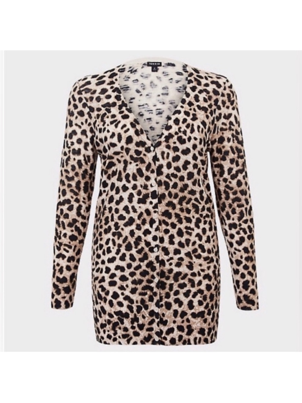 Torrid Leopard Print Button Front Cardigan | Size 1 (1X) | Lightweight V-Neck